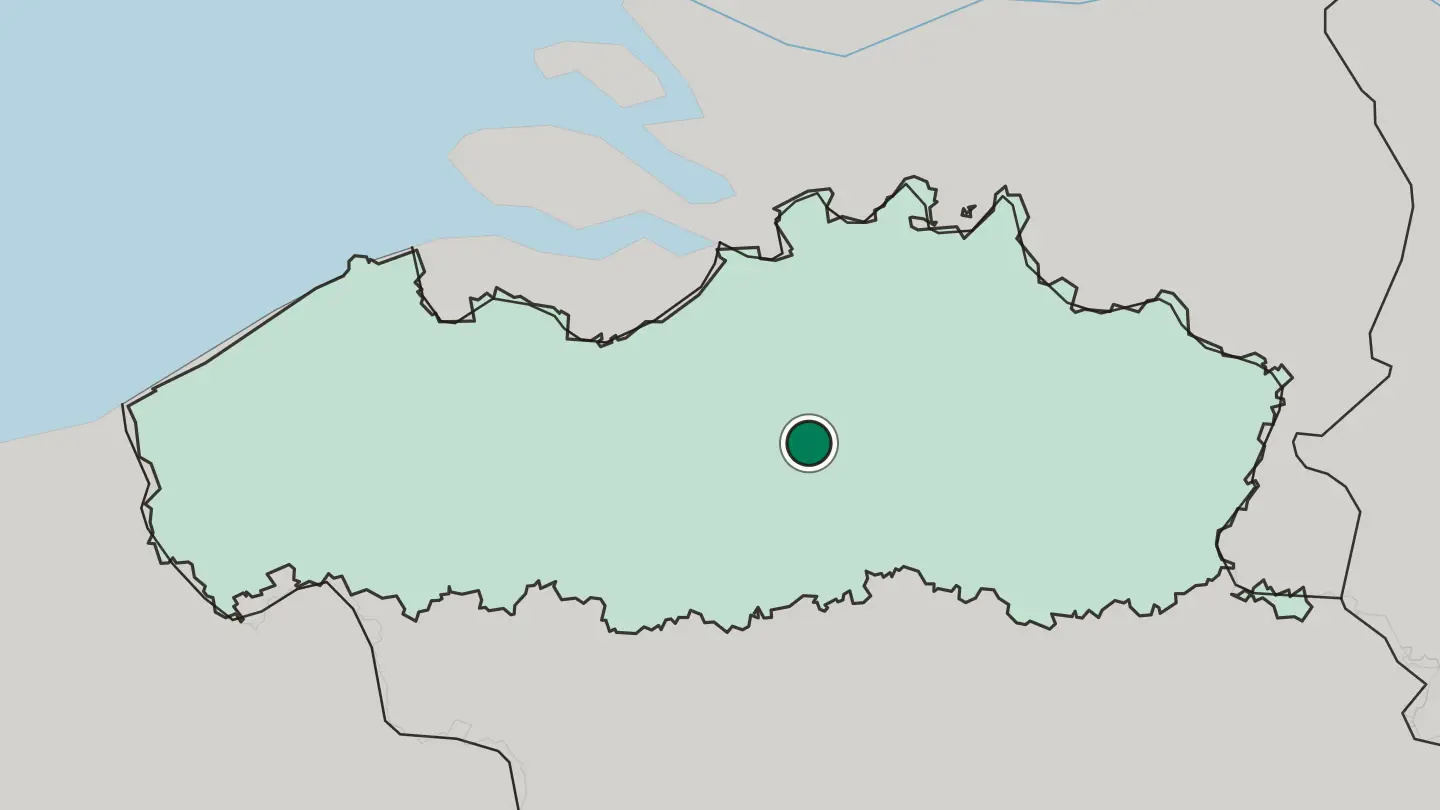 Map of Mechelen in Belgium