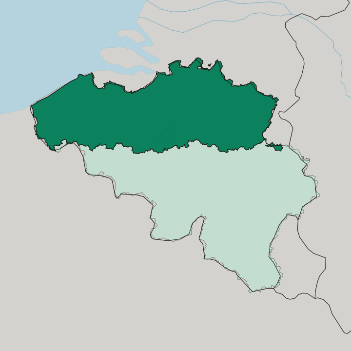 Map showing Flanders — In Belgium