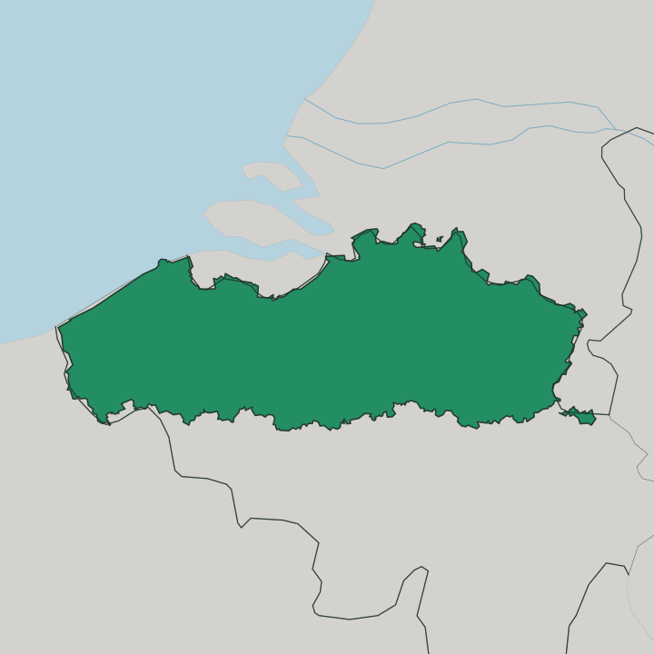Map showing Flanders — In Belgium