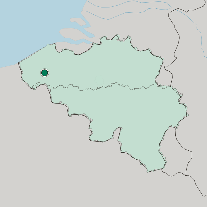 Map showing Roeselare — In Belgium