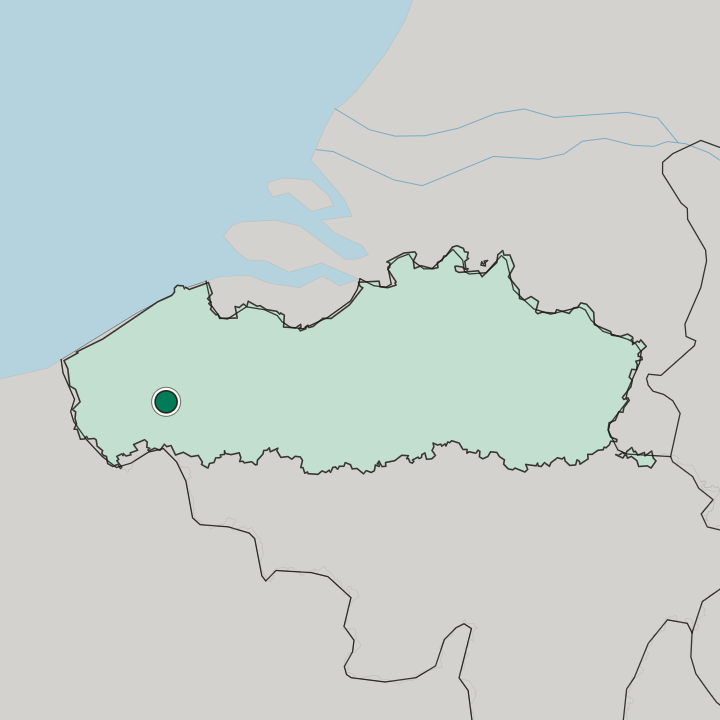 Map showing Roeselare — In Flanders