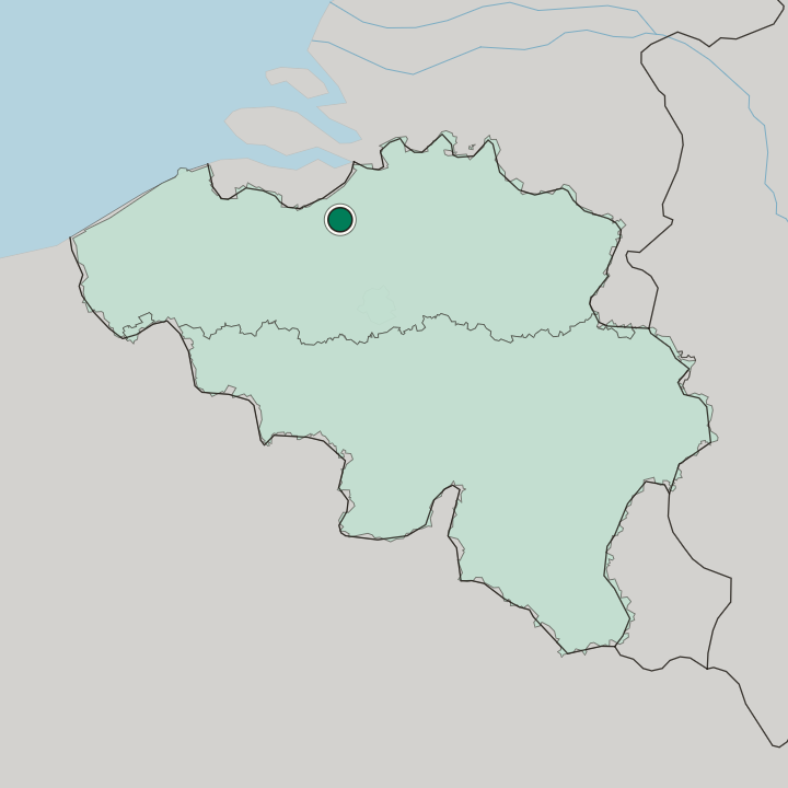 Map showing Sint-Niklaas — In Belgium