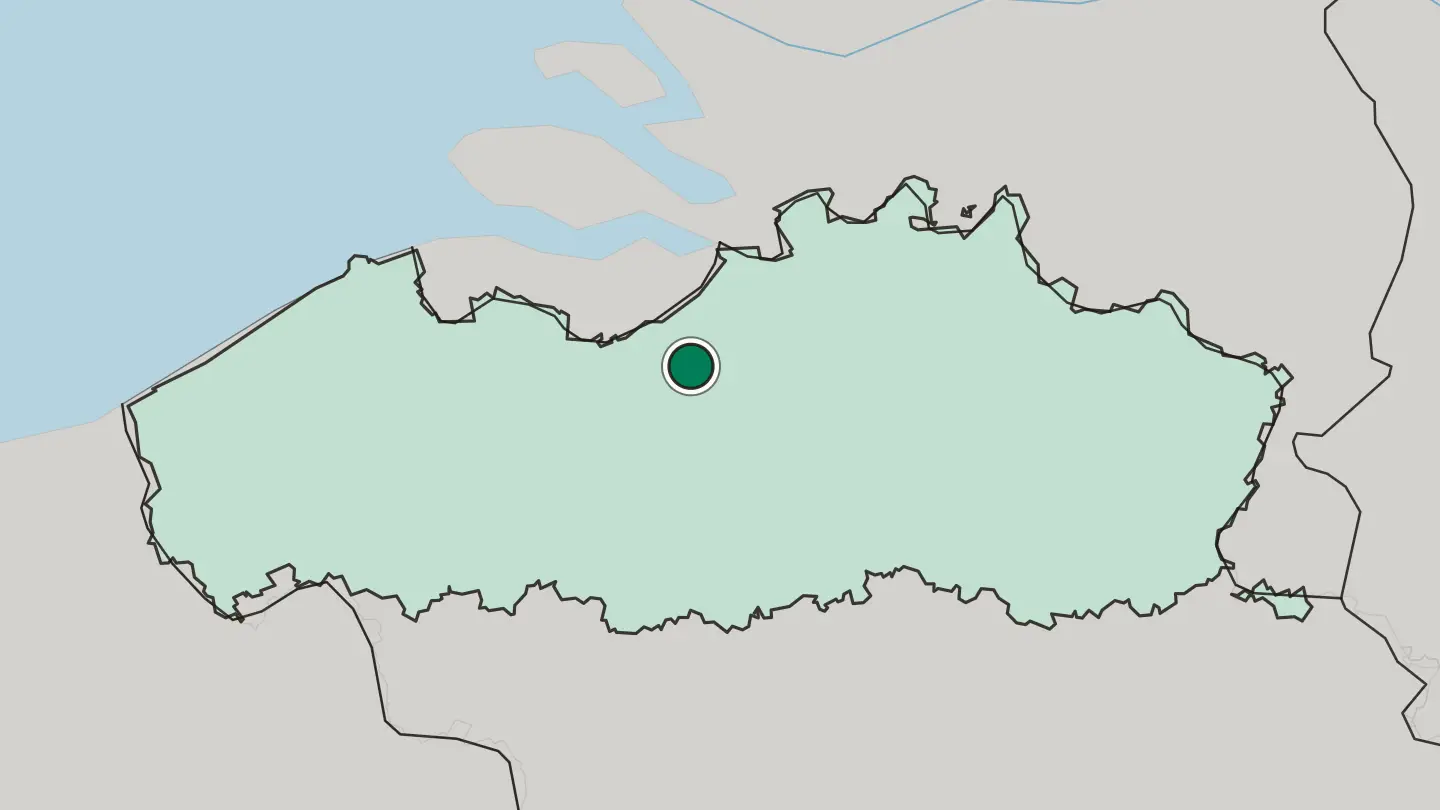 Map of Sint-Niklaas in Belgium