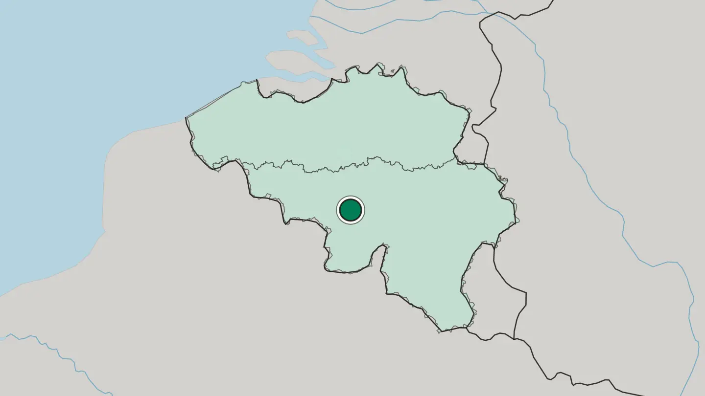 Map of Charleroi in Belgium