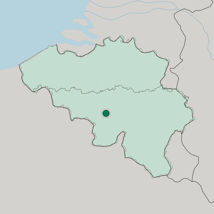 Map showing Charleroi — In Belgium
