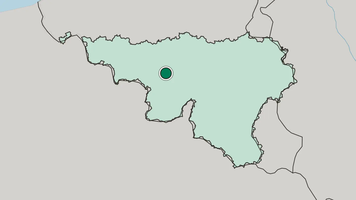 Map of Charleroi in Belgium
