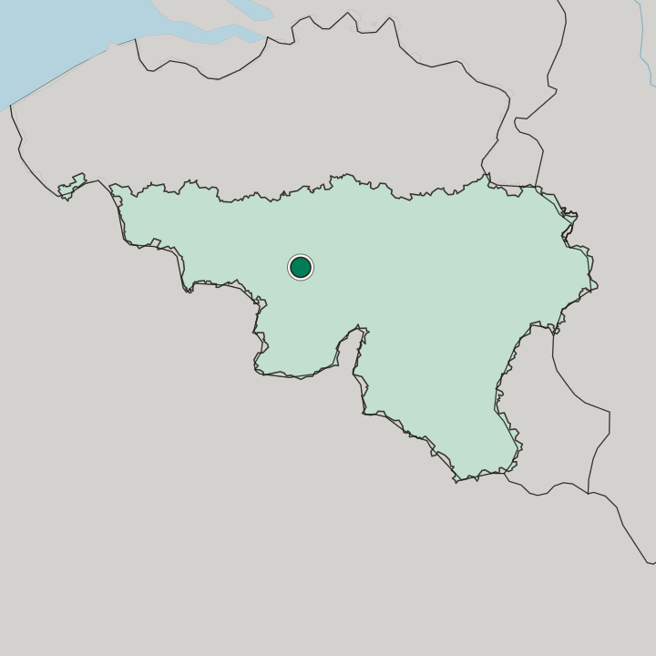 Map showing Charleroi — In Wallonia