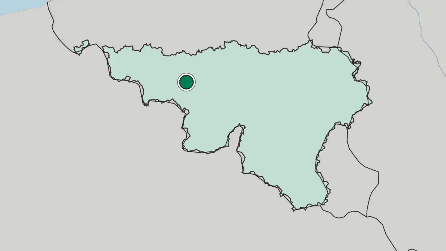 Map of La Louvière in Belgium