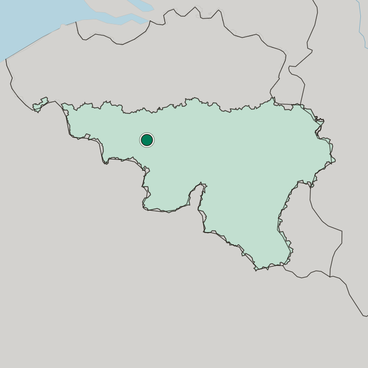 Map showing La Louvière — In Wallonia