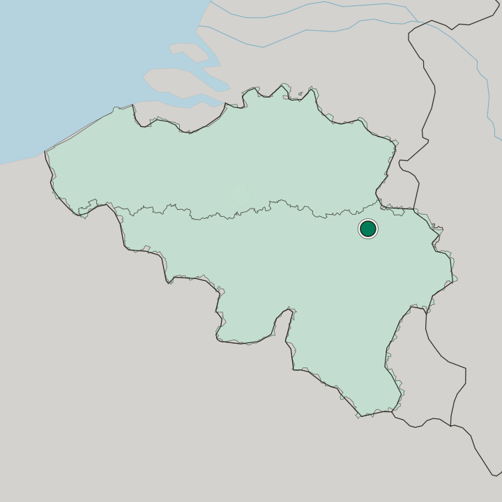 Map showing Liège — In Belgium