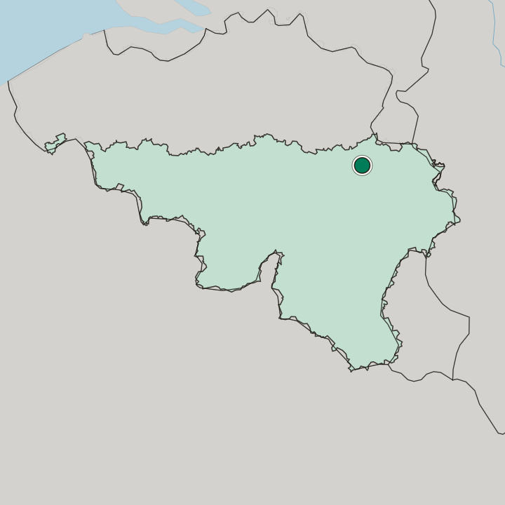 Map showing Liège — In Wallonia