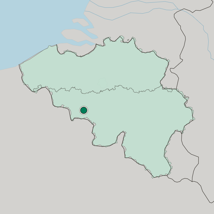 Map showing Mons — In Belgium