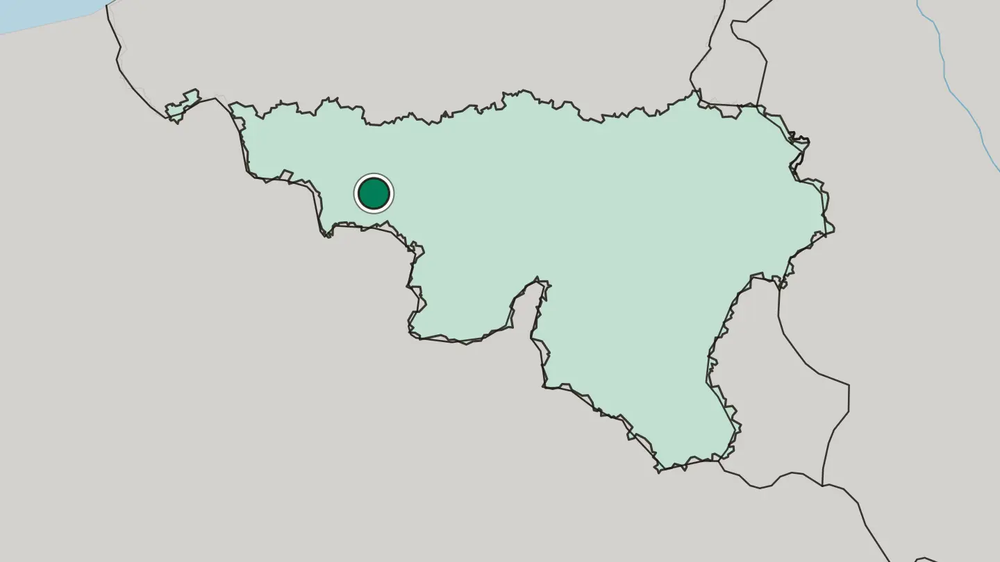 Map of Mons in Belgium