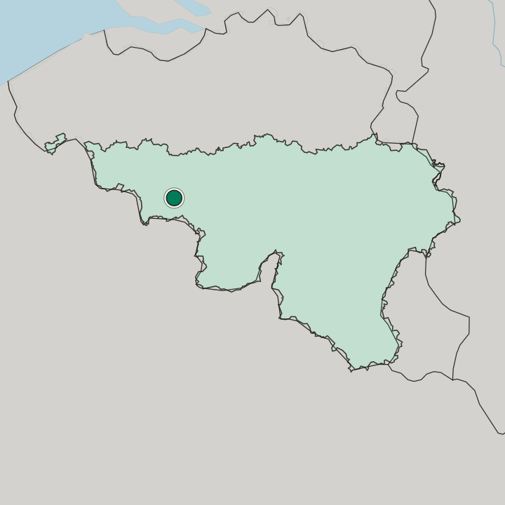 Map showing Mons — In Wallonia