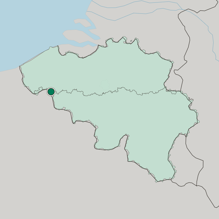 Map showing Mouscron — In Belgium