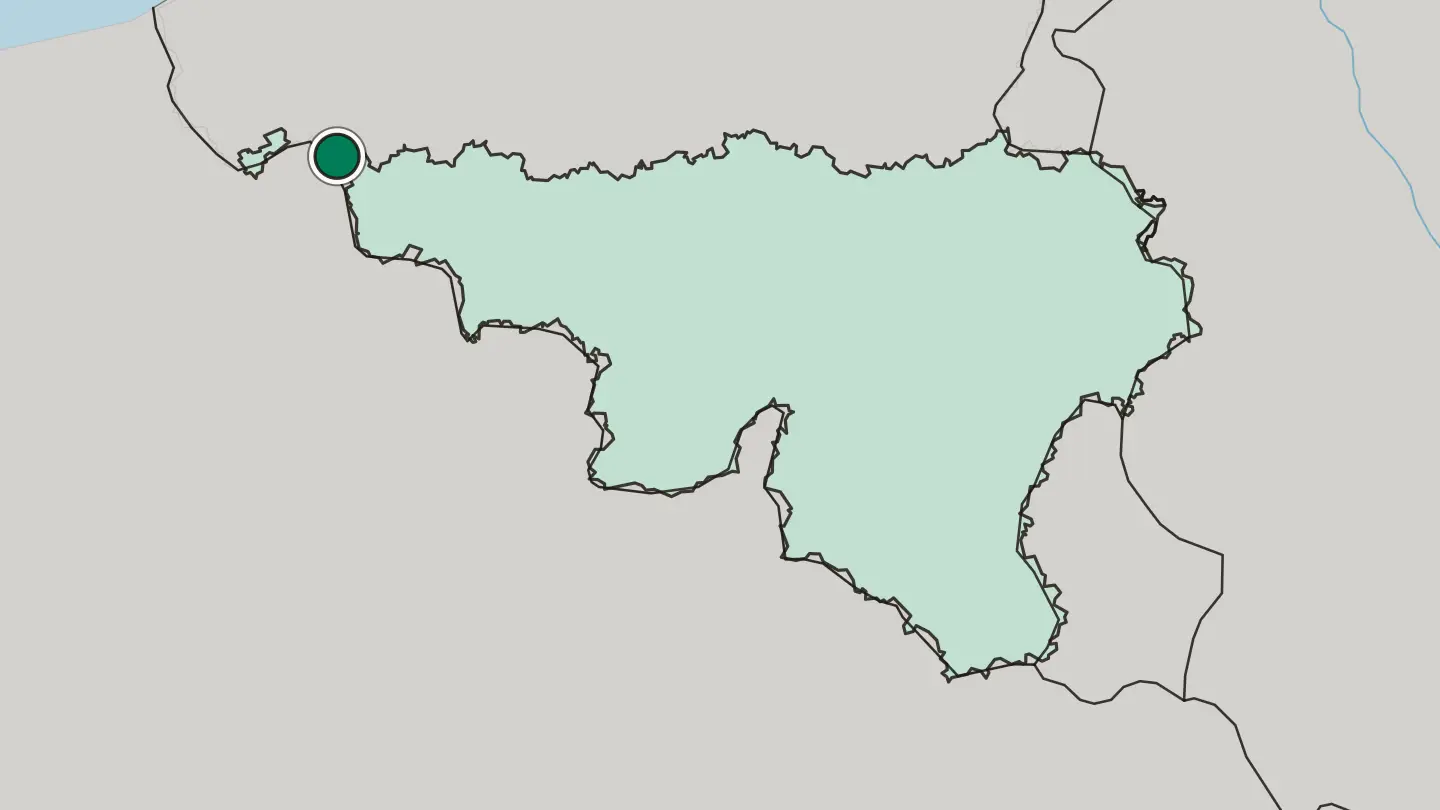 Map of Mouscron in Belgium