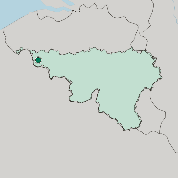 Map showing Tournai — In Wallonia