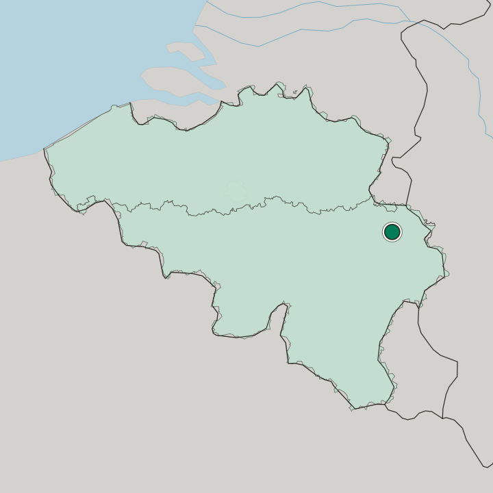 Map showing Verviers — In Belgium