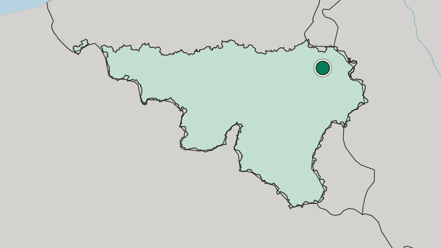 Map of Verviers in Belgium
