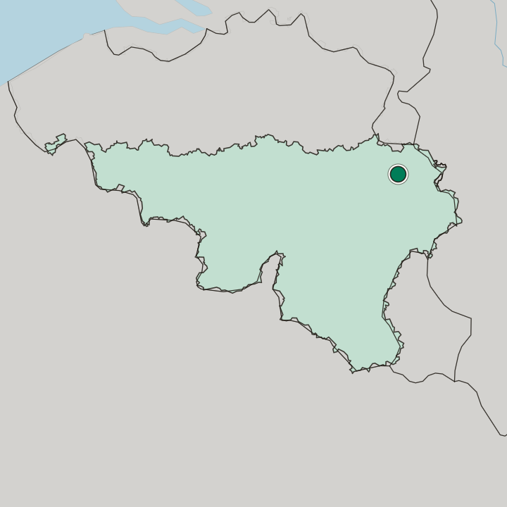Map showing Verviers — In Wallonia
