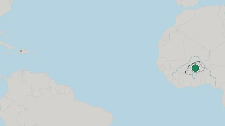 Map of Ouagadougou in Burkina Faso