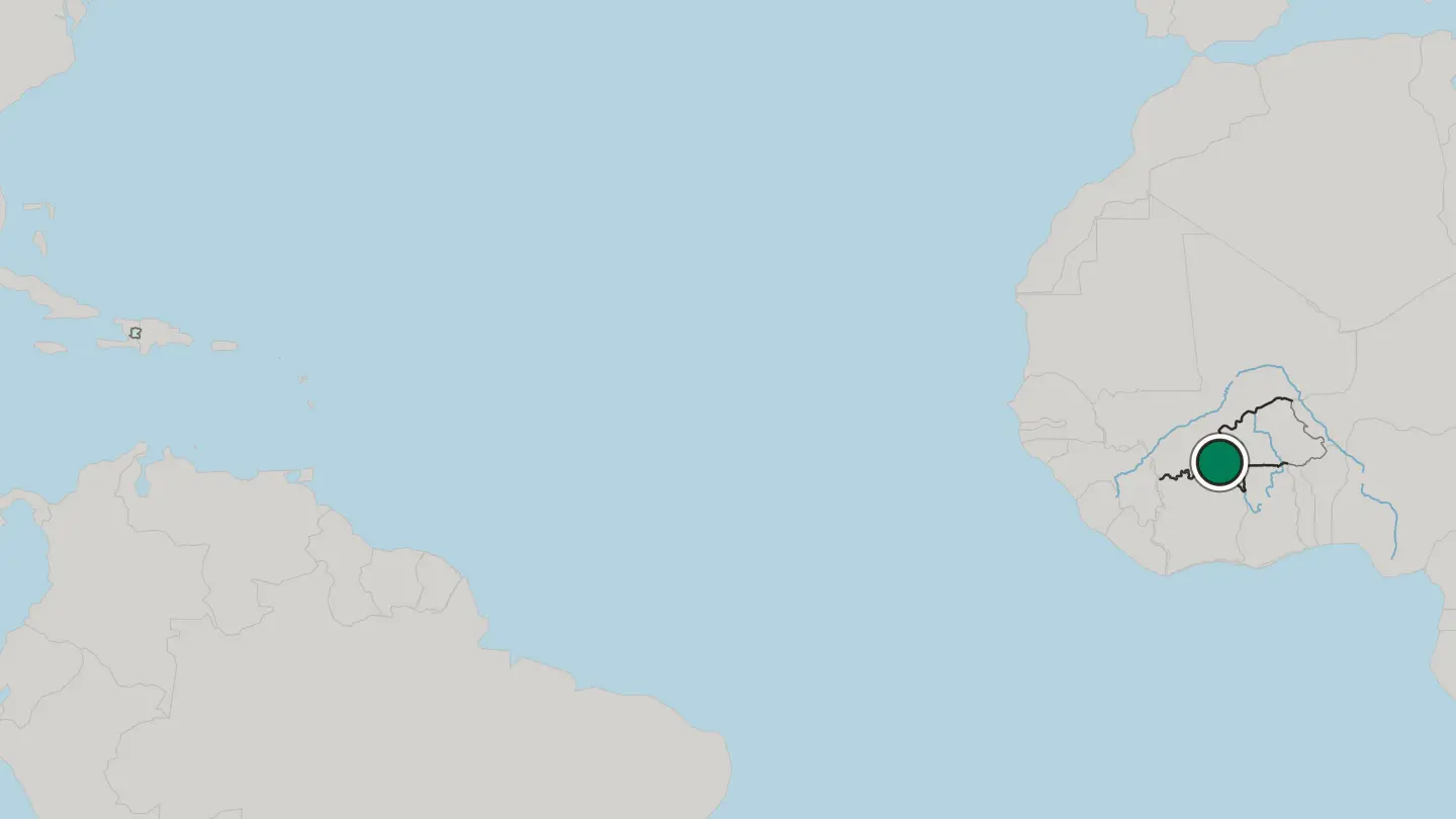 Map of Bobo-Dioulasso in Burkina Faso