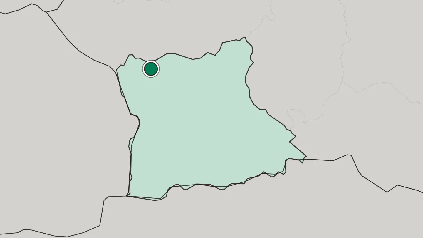 Map of Blagoevgrad in Bulgaria