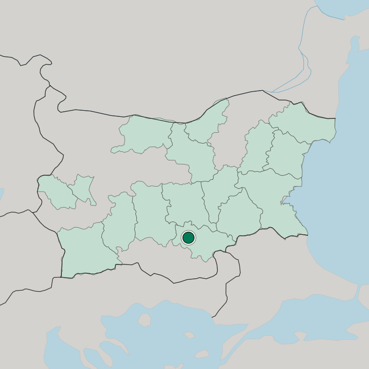 Map showing Haskovo — In Bulgaria