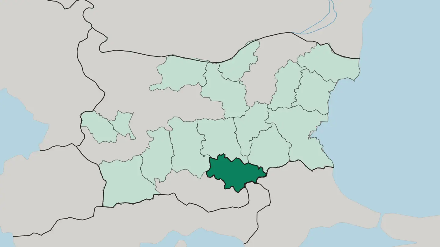 Map of Haskovo in Bulgaria