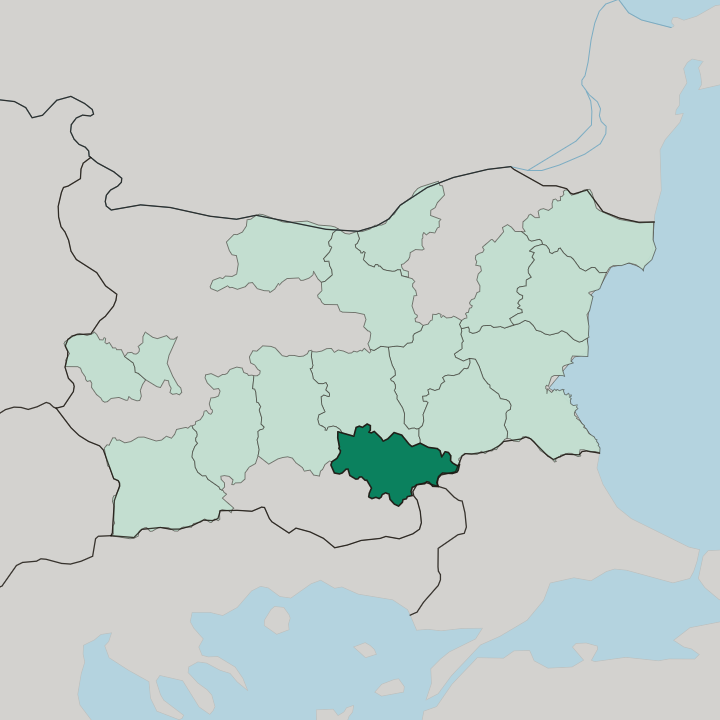 Map showing Haskovo — In Bulgaria