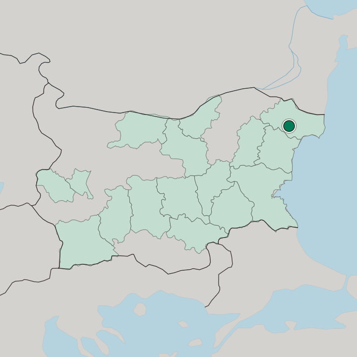 Map showing Dobrich — In Bulgaria