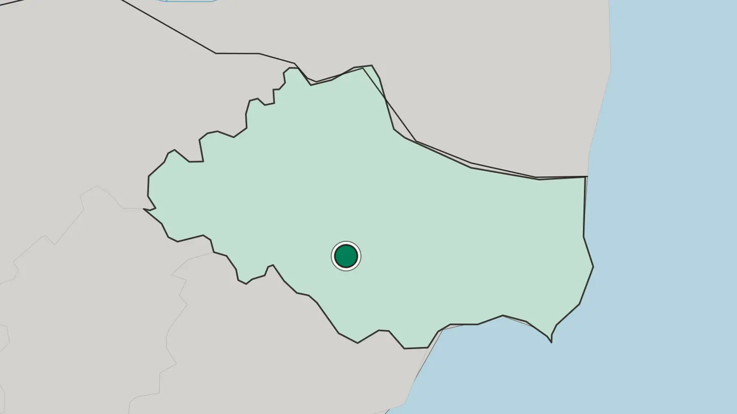 Map of Dobrich in Bulgaria