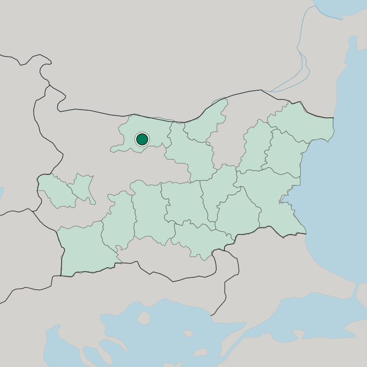 Map showing Pleven — In Bulgaria