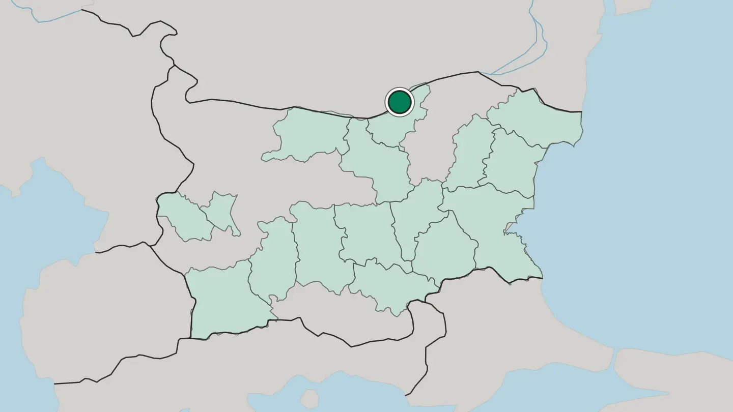 Map of Ruse in Bulgaria