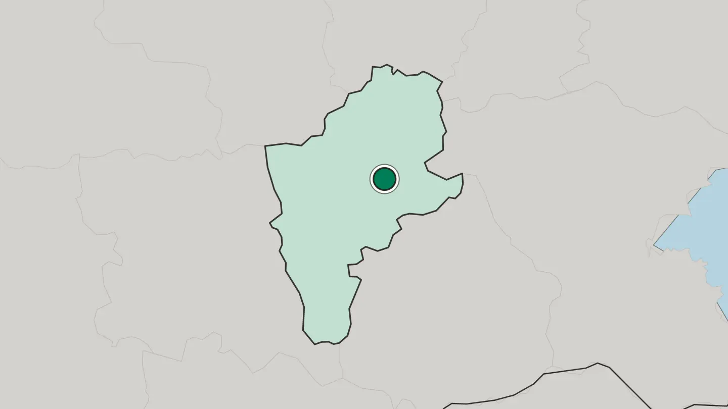 Map of Sliven in Bulgaria