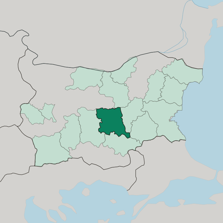 Map showing Oblast Stara Zagora — In Bulgaria