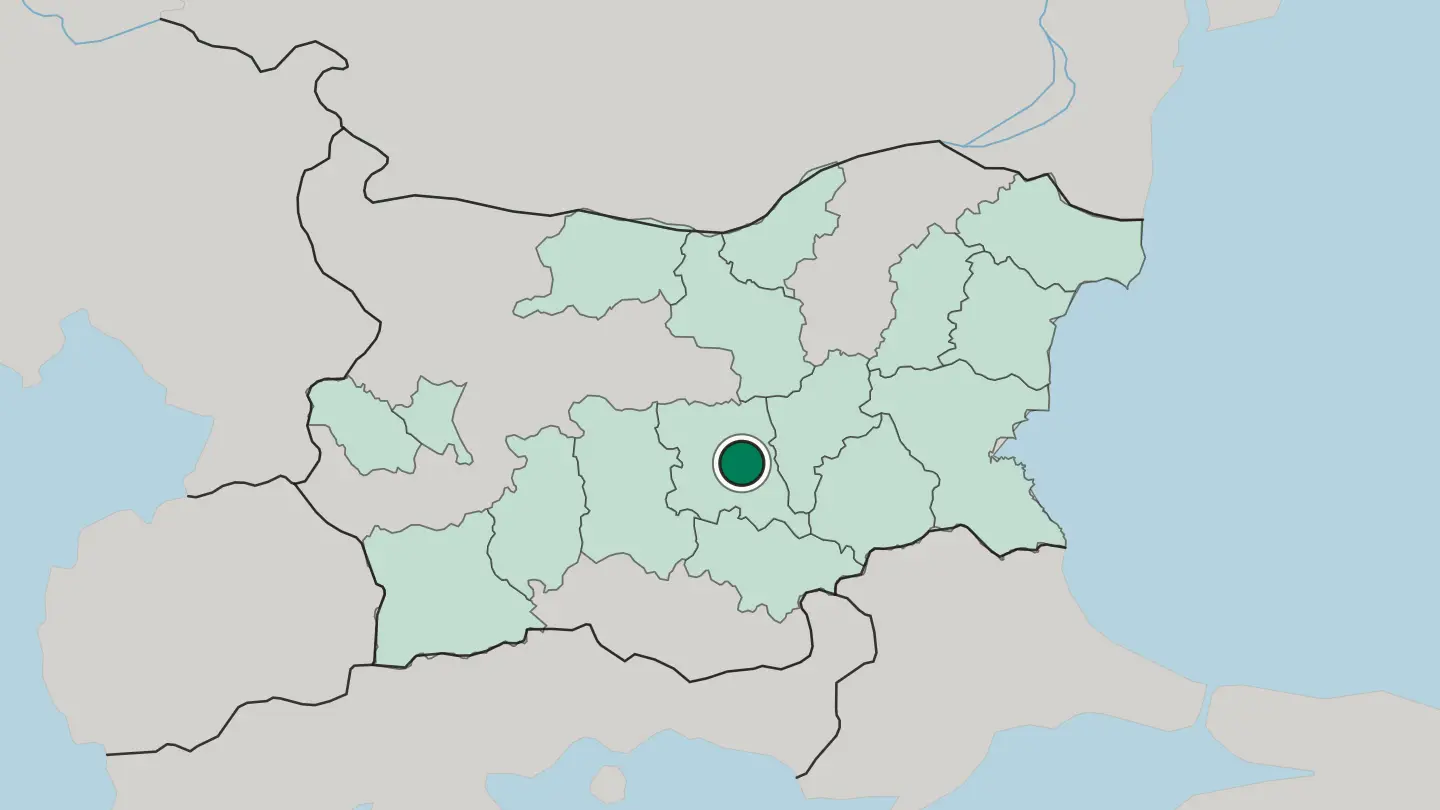 Map of Stara Zagora in Bulgaria