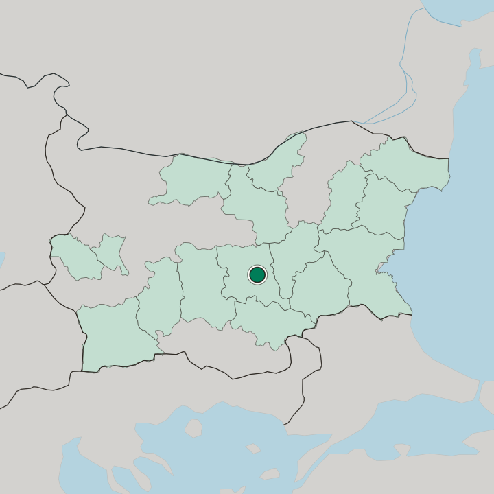 Map showing Stara Zagora — In Bulgaria