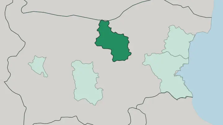 Map of Oblast Veliko Tarnovo in Bulgaria