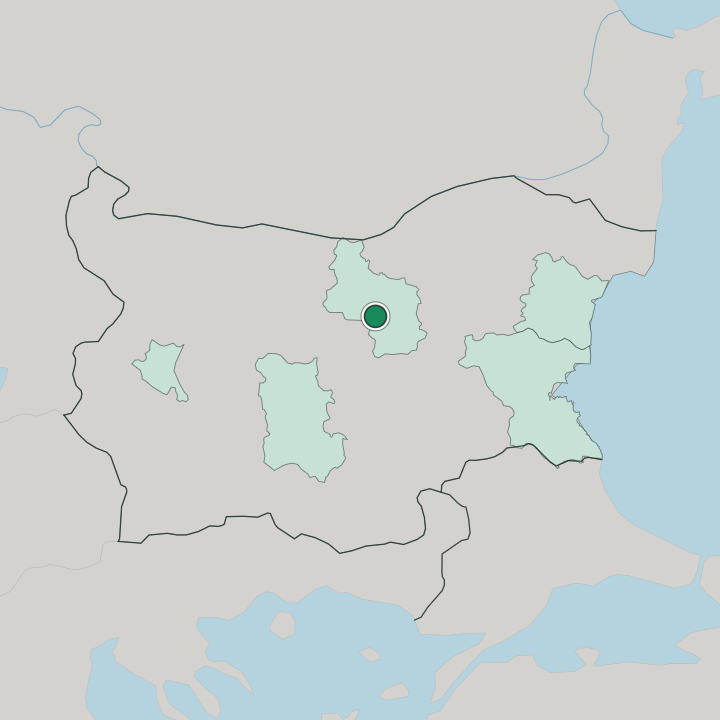Map showing Veliko Tŭrnovo — In Bulgaria