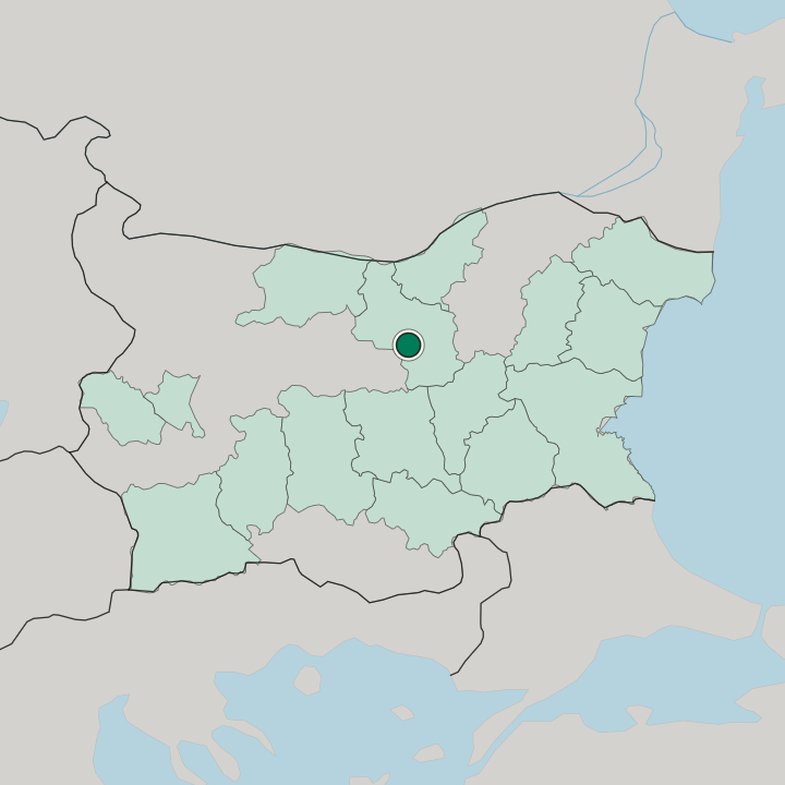 Map showing Veliko Tŭrnovo — In Bulgaria
