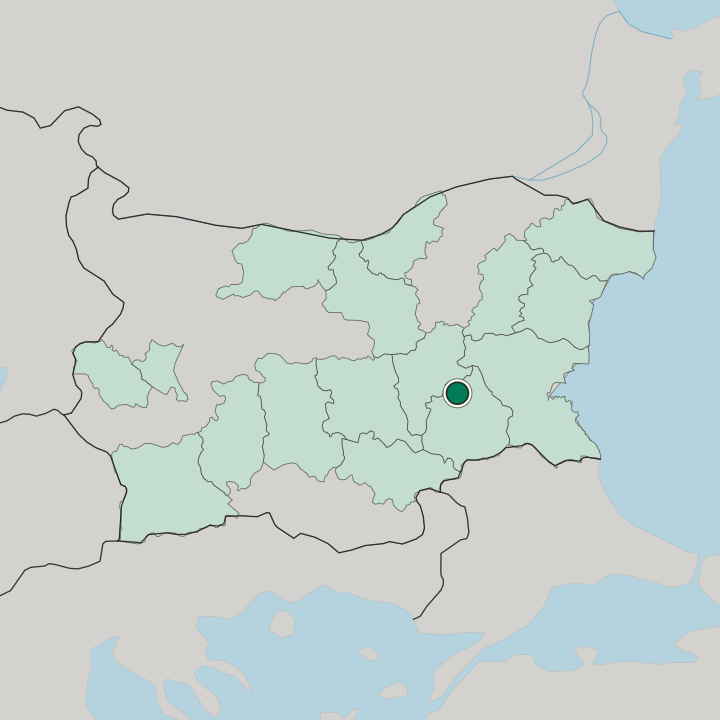 Map showing Yambol — In Bulgaria