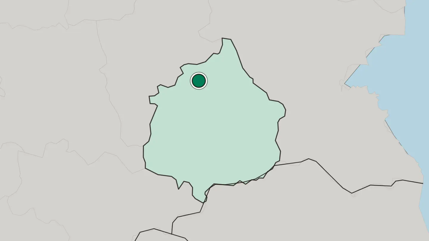 Map of Yambol in Bulgaria