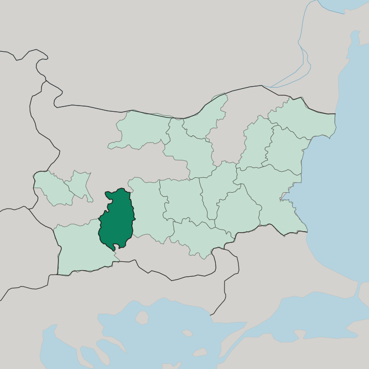 Map showing Pazardzhik — In Bulgaria