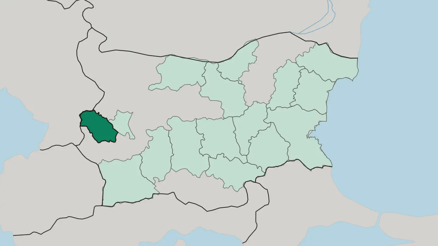Map of Pernik in Bulgaria