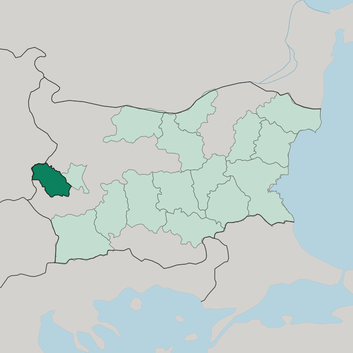 Map showing Pernik — In Bulgaria