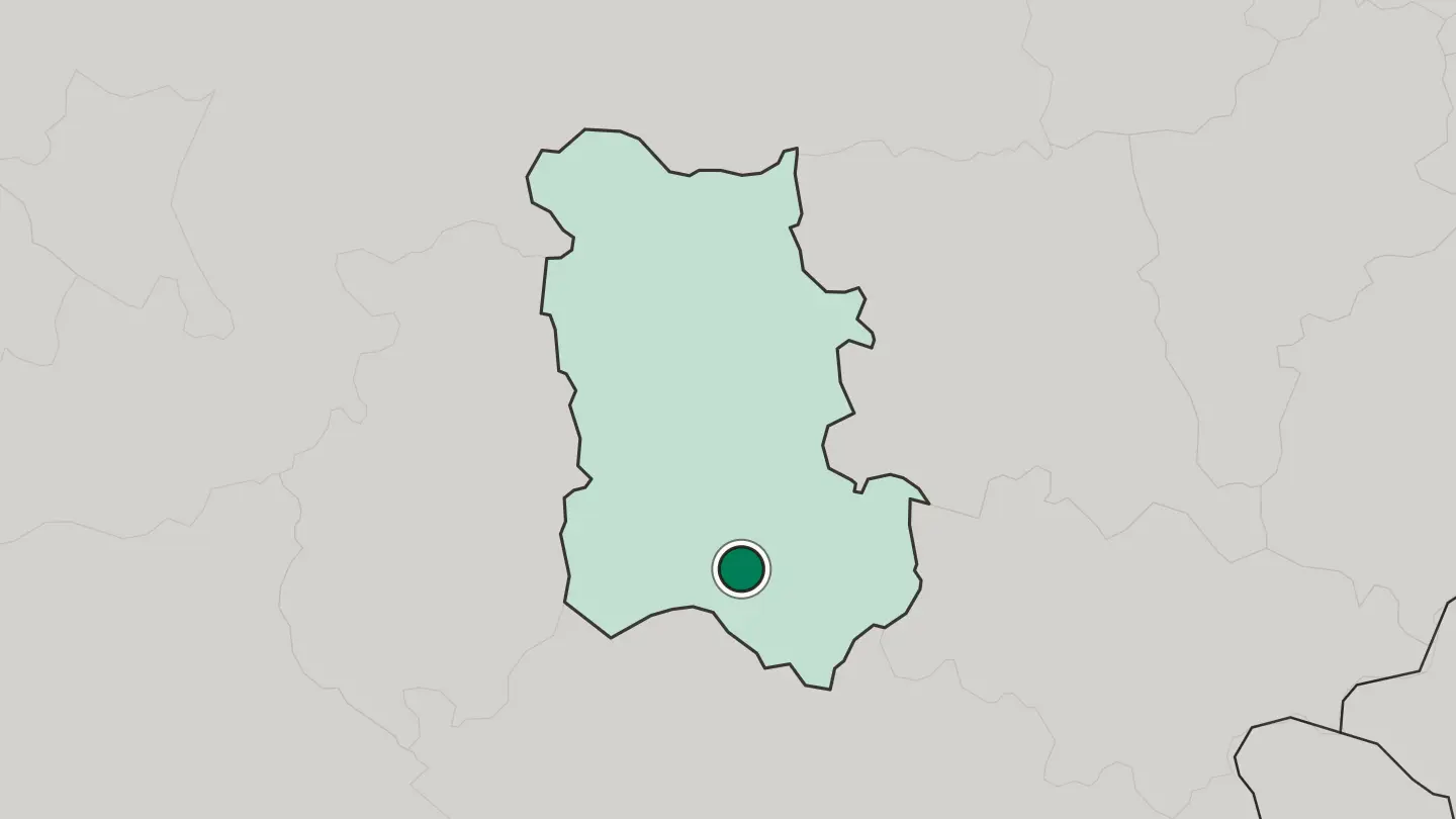 Map of Asenovgrad in Bulgaria