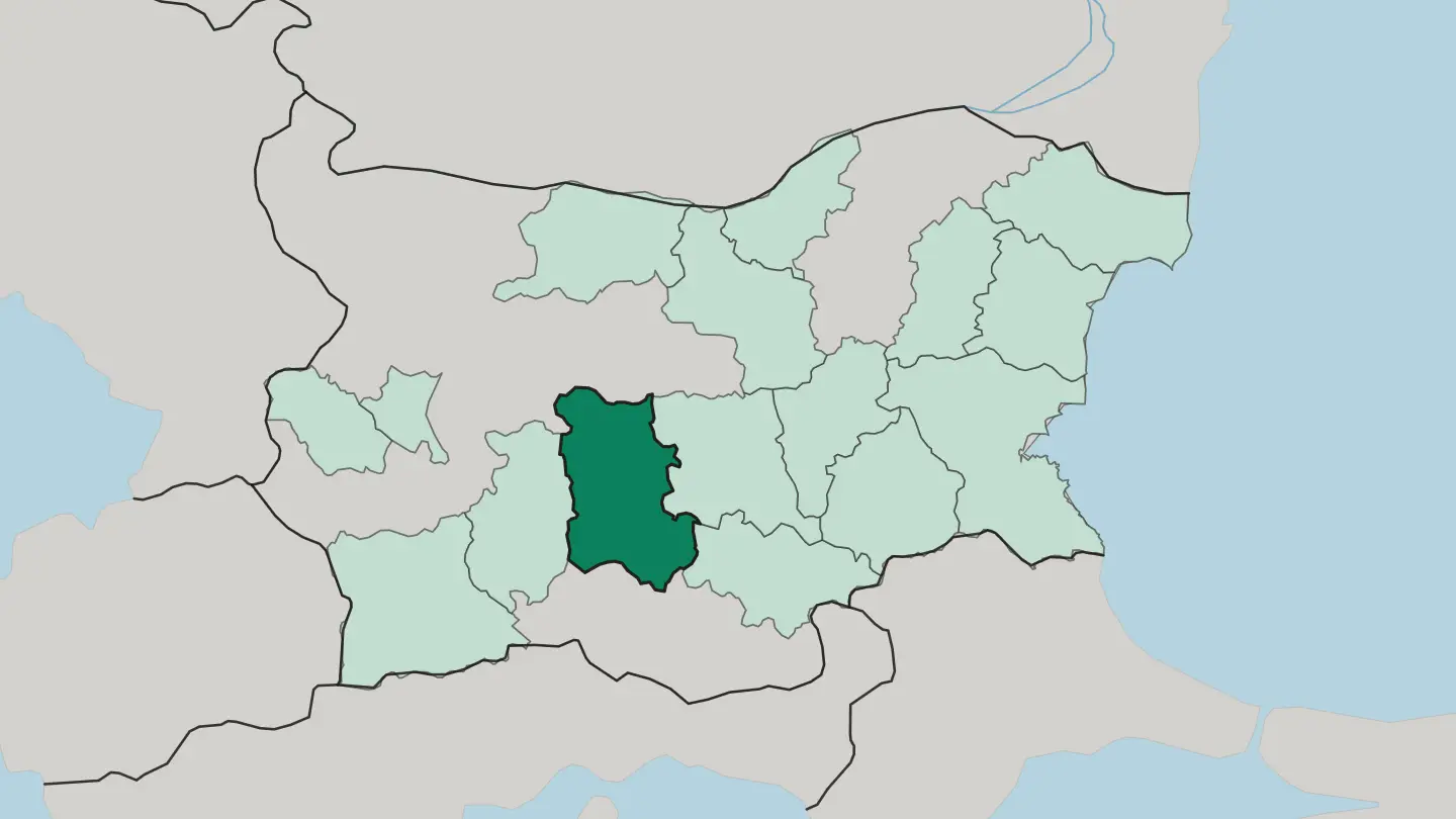 Map of Plovdiv in Bulgaria