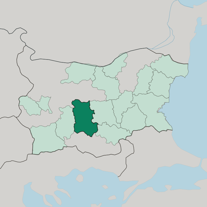 Map showing Plovdiv — In Bulgaria