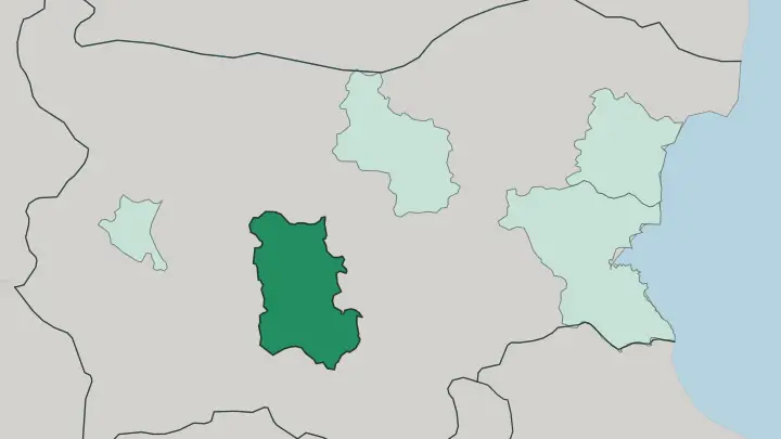 Map of Plovdiv in Bulgaria